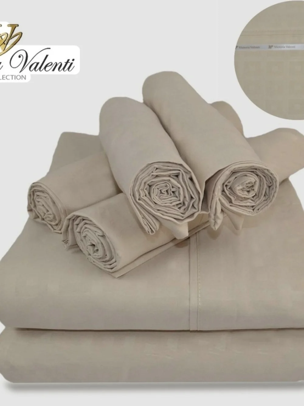 Victoria Valenti Queen Sheet Set in Beige - 1800 Series